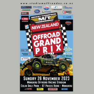 The 2023 Mickey Thompson New Zealand Offroad Grand Prix Mens Tee Shirt - sizes SM to 3XL Design