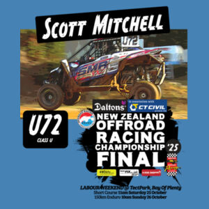 U72 Scott Mitchell ORANZ NZ Offroad Racing Championship 2025 FINAL tee shirt - All colours, all sizes Design