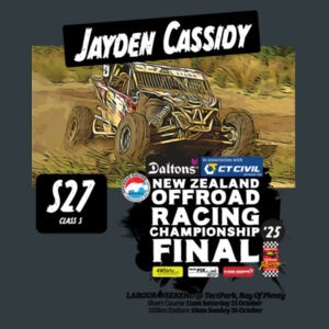 S27 Jayden Cassidy ORANZ NZ Offroad Racing Championship 2025 FINAL tee shirt - All colours, all sizes Design