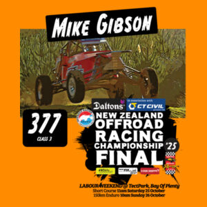 377 Mike Gibson ORANZ Final Tee - all coloured garments - all sizes - quality guaranteed Design