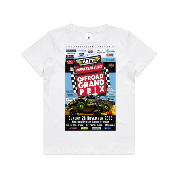 2023 Mickey Thompson New Zealand Offroad GRand Prix - Kids Tee Shirt - all sizes and colours Thumbnail