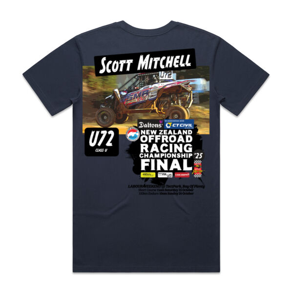 U72 Scott Mitchell ORANZ NZ Offroad Racing Championship 2025 FINAL tee shirt - All colours, all sizes Thumbnail