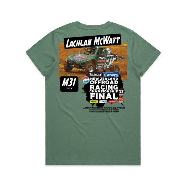 M31 Lachlan McWatt ORANZ Finals  Adult Ladies Tee Shirt - A good Range of Colours - All Sizes  Thumbnail