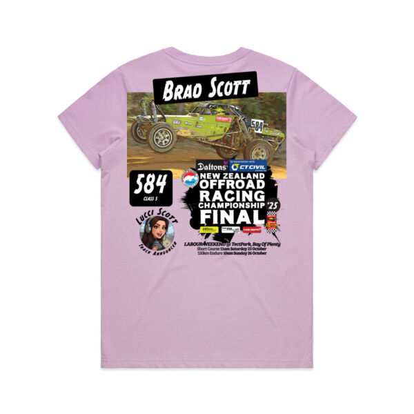 584 Brad Scott - Lucci Scott Announcer Ladies Tee - all colour garments available - all sizes - quality quaranteed Thumbnail
