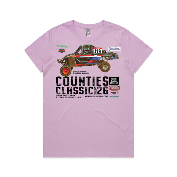 The Counties Classic 2026 Round 1 Harrison Mooney Ladies Tee - all colours - most popular sizes - quality guaranteed Thumbnail